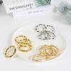 4 Pcs Gold Silver Napkin Holder Table Bamboo Joint Napkin Ring Kitchen Party Supplies Banquet Dinner Serviette Holder