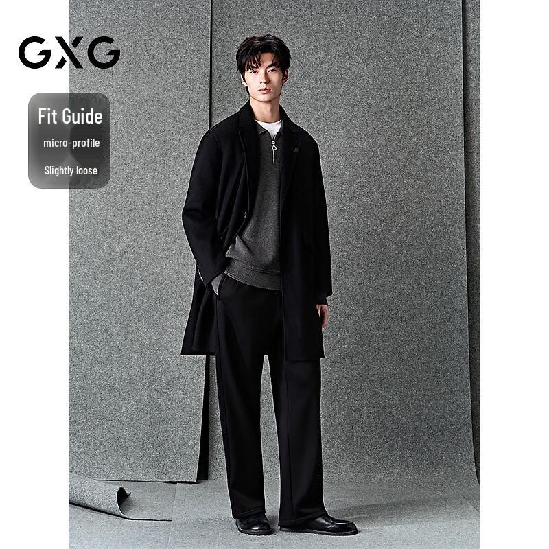 GXG Men's Black Commuter Long Overcoat