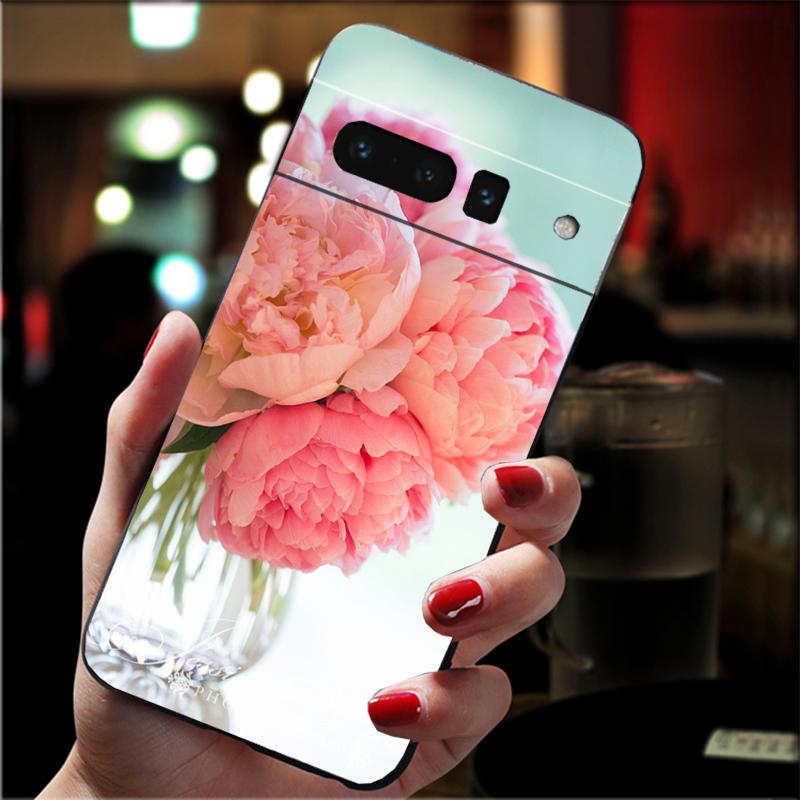 Phone Case For Google Pixel 10 9 Pro XL 9A 8 7 6 Pro Pixel 8A 7A 6A Pixel 8 7 6 5 Peony Flower