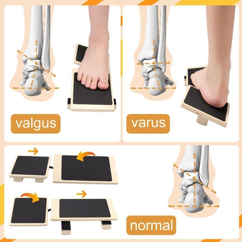 Single Leg Ankle Strengthener Wooden Foot Stretcher Anti Slip Wobble Board Balance Posture Corrector Therapy Rehab Tool