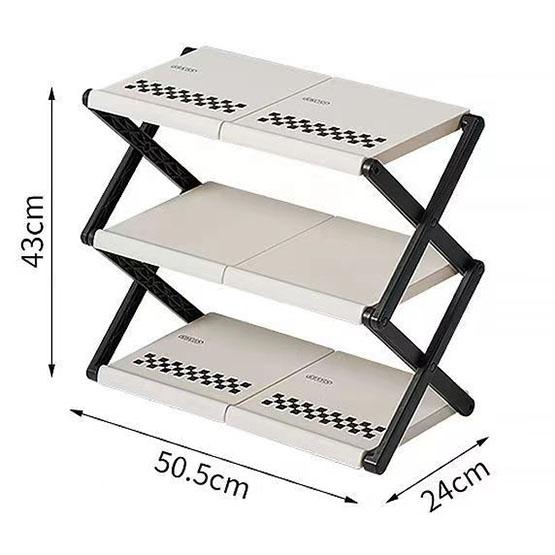 

WTEMPO Simple Shoe Rack Without Installation, Multi-storey Indoor Household Door Folding Dormitory Shoe Storage Cabinet 50.5*24*43cm белый
