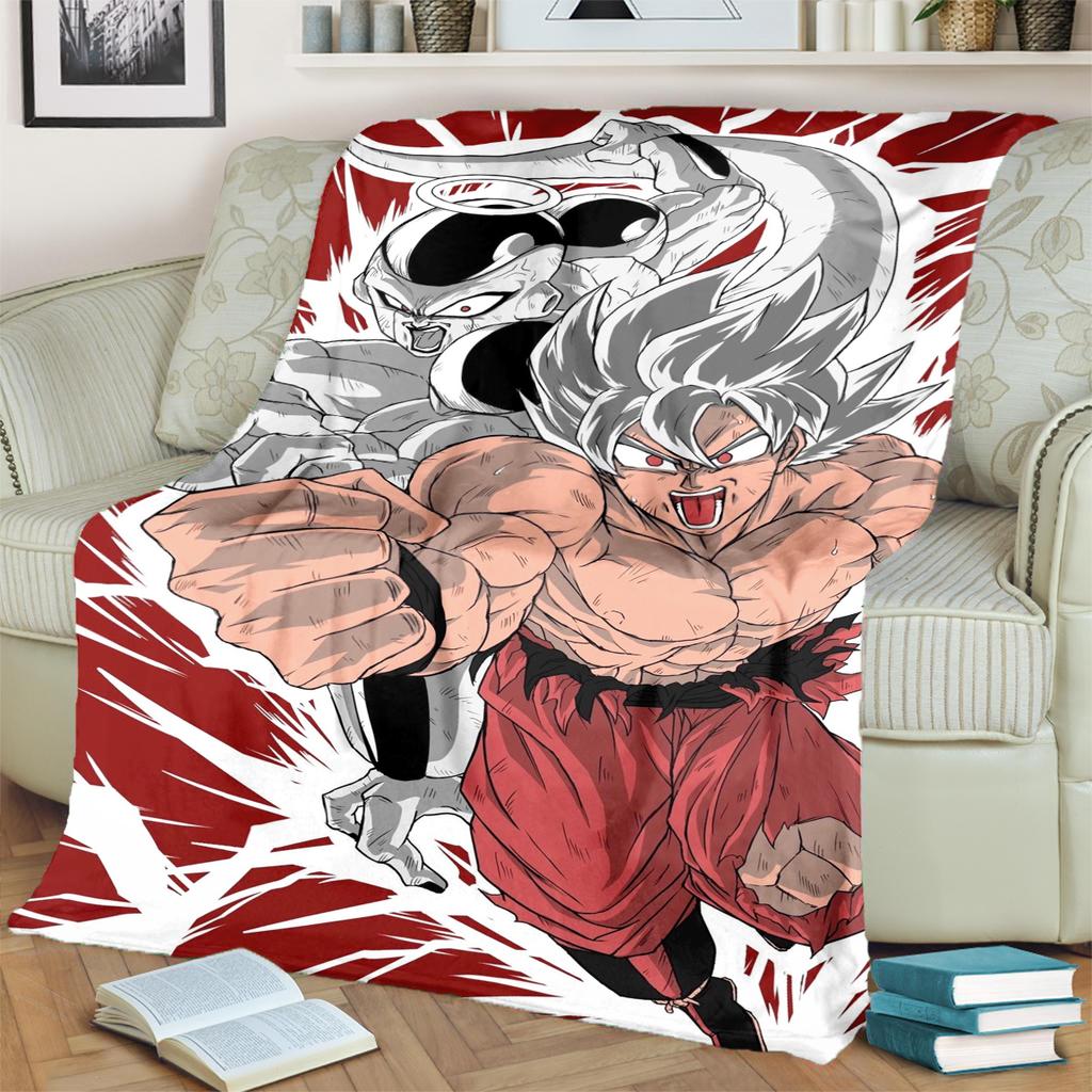 Soft Flannel Print Blanket Dragon Ball! Warm for Bedrooms, Sofas, Beds, Chairs, Picnics, Travel