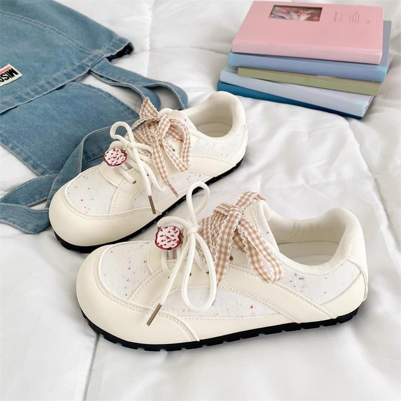 Little white shoes women's autumn breathable shoes with skirts niche versatile ballet training shoes casual sports flat baseplate shoes