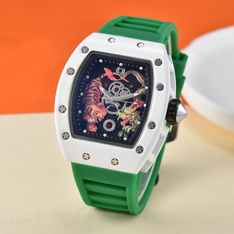 Drache Tiger Totem Quarz Herrenuhr - Kräftiger Europäischer & Amerikanischer Stil für Jugendliche