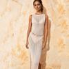 New Summer Beach Skirt Women Solid Color Sexy Knitted Beach Bikini Swimsuit Women's Dress