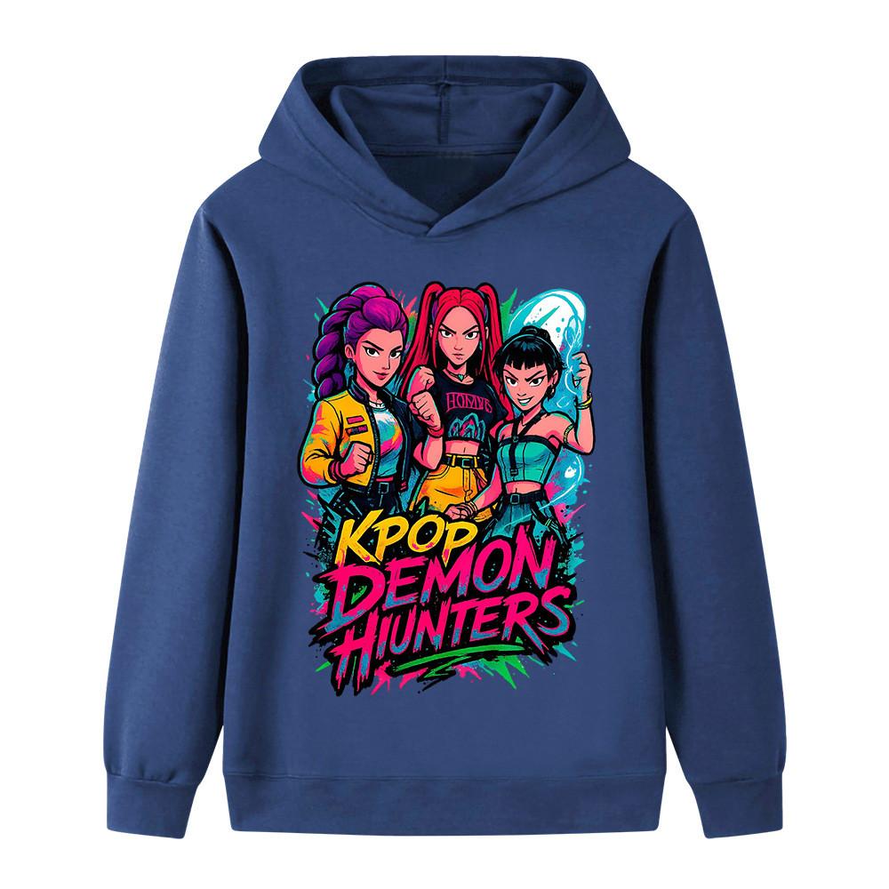 B1215 Kids Boys Girls Sajaboys Kpop Rumi Zoey Mira Print Long Sleeves Hoodie
