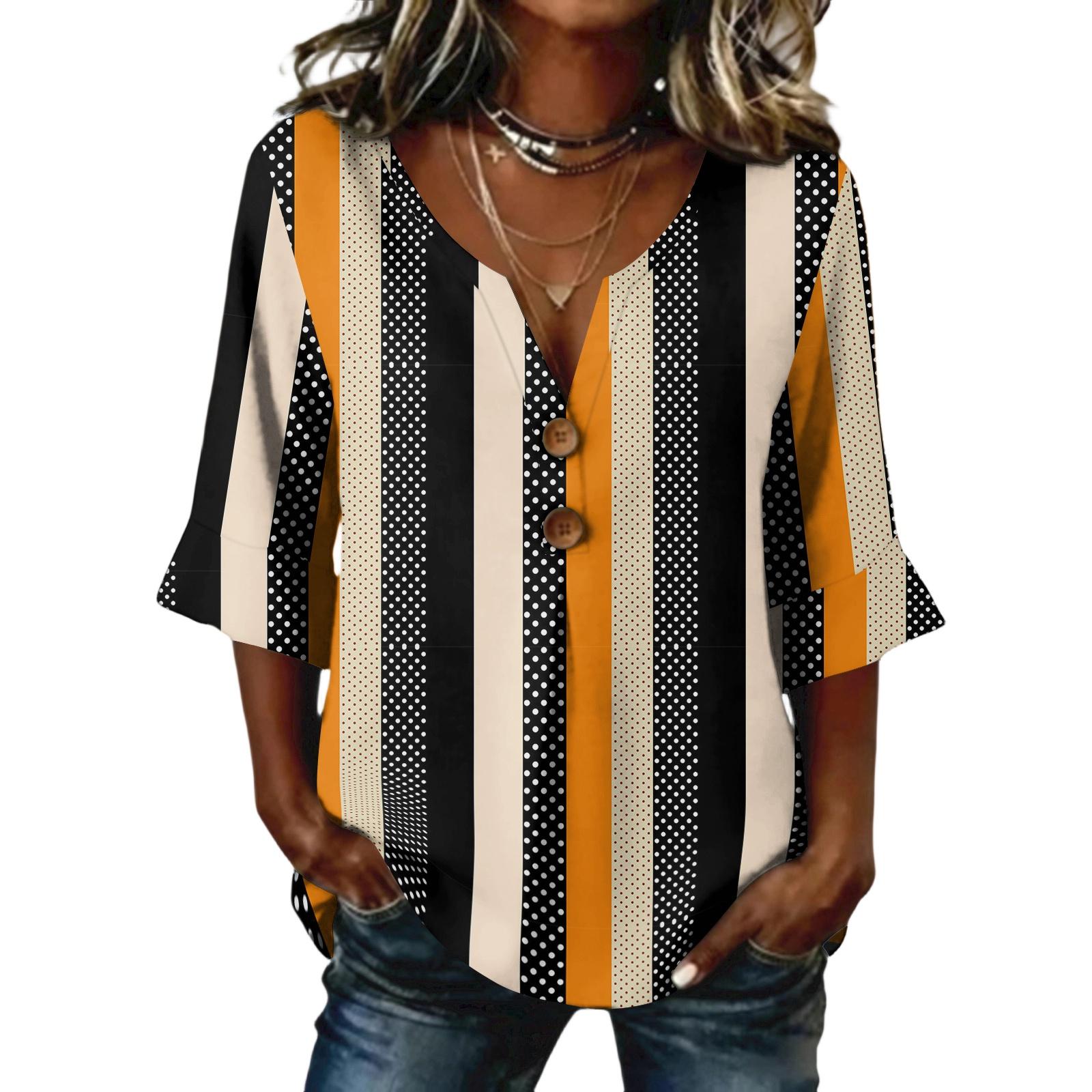 

Long Sleeve Shirts for Women Button Womens Long Sleeve Tops Striped Long Sleeve T Shirt Women Casual Long Sleeve Tops for Women L
