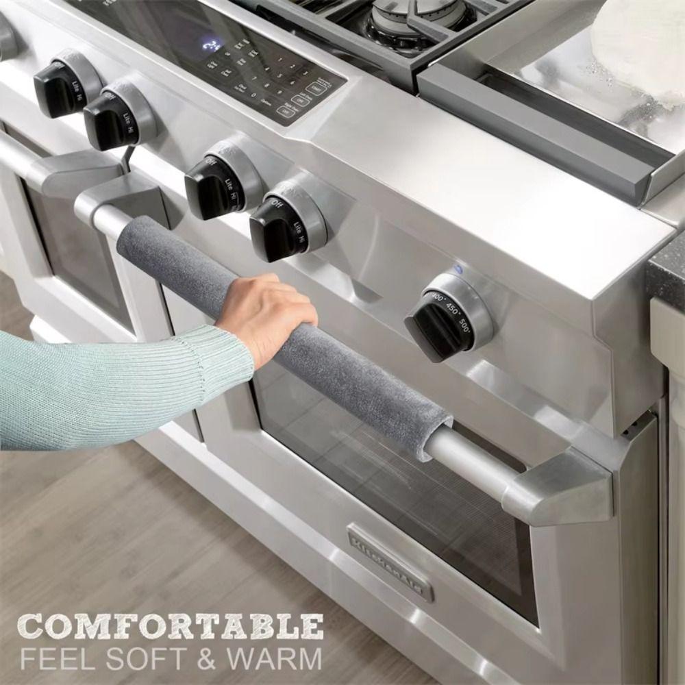 2Pcs Oil-proof Refrigerator Handle Cover Plush Appliance Handle Covers  Home Decors