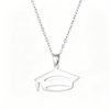 Custom Stainless Steel Graduation Cap Necklace with Laser-Engraved Pendant for Back-to-School Season