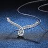 Sterling Silver Angel Wings Moissanite Pendant Necklace for Women 1 Carat S925