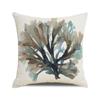 Watercolor Painting of Coral Marine Creatures Digital Printing Short Plush Pillow Covers for Car Sofa Office Cushion Cover
