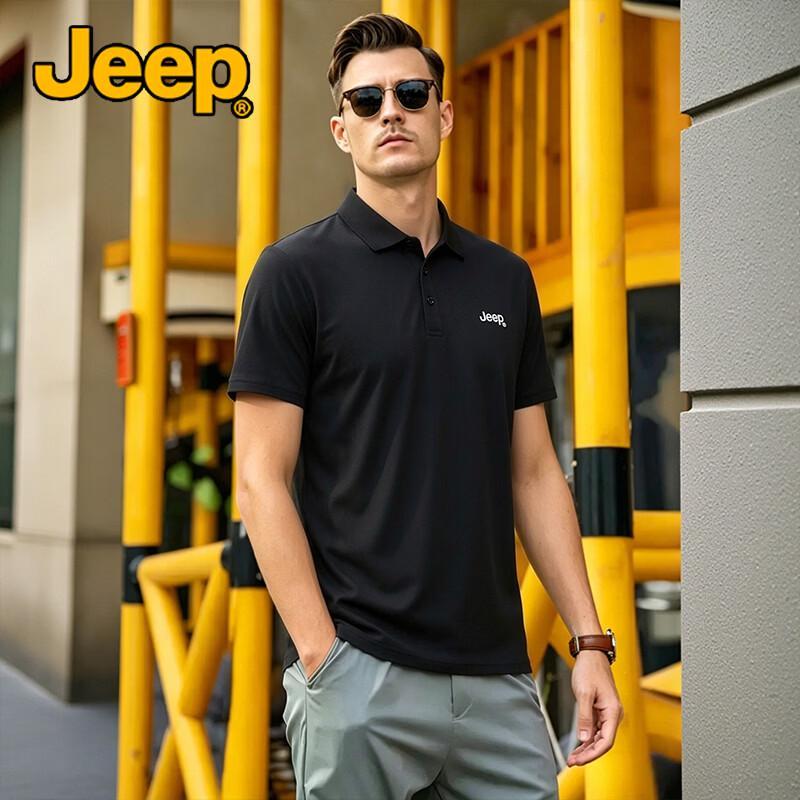 JEEP Men s Cooling Ice Silk Short Sleeve Polo Shirt 4XL