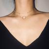 New Arrival  Fashion Modern Choker Necklace Two Layers Round Necklaces Gold Color Necklace Choker Jewelry For Women