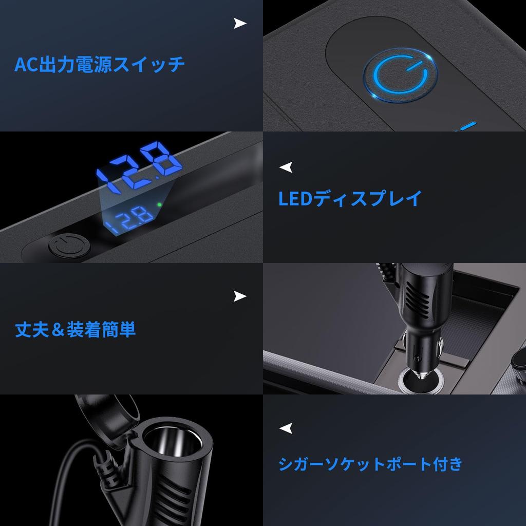 Roypow Inverter, 200 W, Converts DC 12 V To AC 100 V, Car Voltage