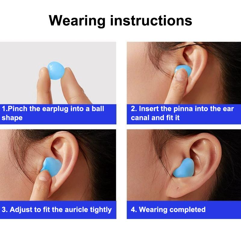 Silikoniniai miego ausų kamštukai Triukšmo mažinimas Anti-knarkimas Garso izoliacija Ausų kamštukas Plaukimo ausų kamštukai Vandeniui atsparūs Ramus miegas