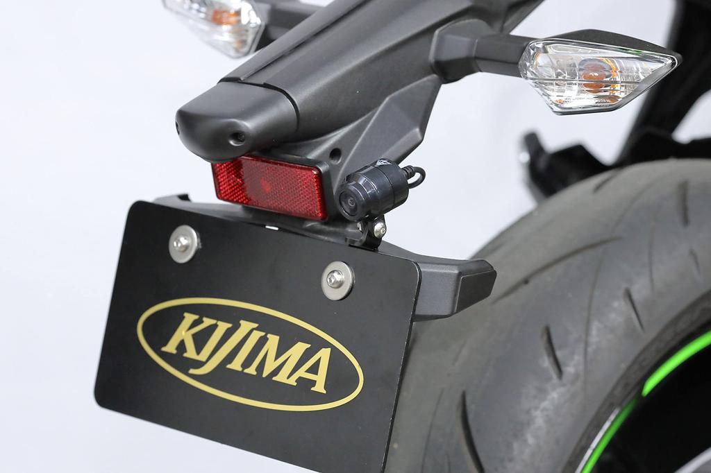 Kijima Motorcycle Parts Dash Cam Brackets, Front and Rear Set, Steel, Black, for Ninja 650/Z650 ('17-), 304-5189