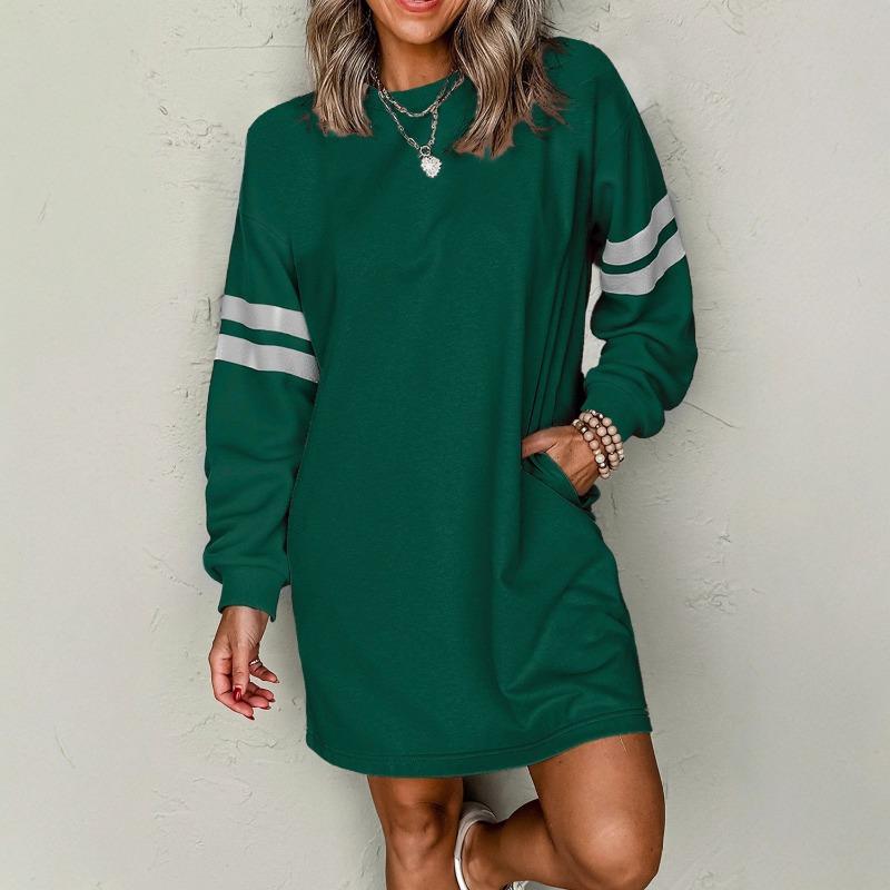 IHUASU Fashion Autumn Winter Long Sleeve O-Neck Casual Dresses