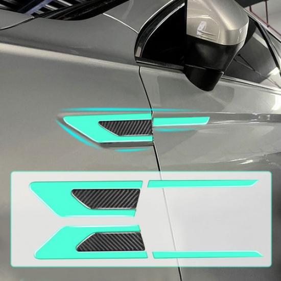 Car Reflective Carbon Fiber Car Warning Sticker Decal Kit Exterior Accessories