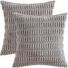 Fundas de Almohada Grises 40x40 Decorativas Suaves para Cojín Funda Cuadrada de Pana Rayada para Almohada de Sofá 50x50cm Decoración del Hogar Boho