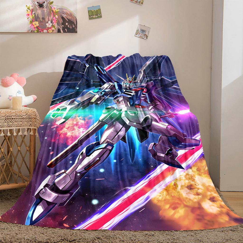 Gundam Robot Soft Flannel Blanket Lightweight Cozy Microfiber Blanket for Couch Bed LXR110