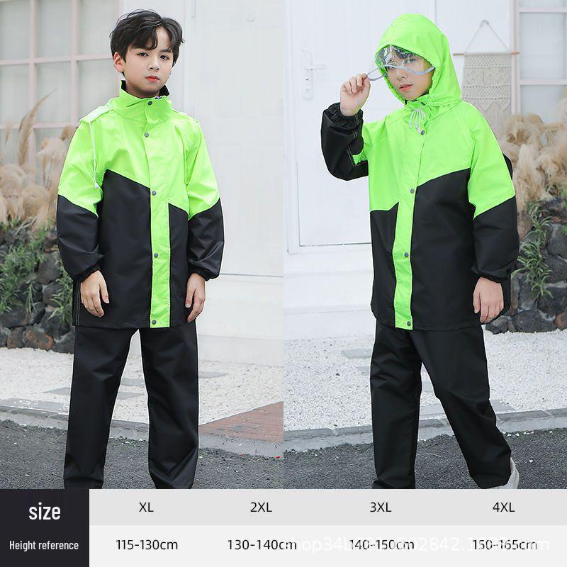 Set Impermeabile Giacca e Pantaloni per Bambini da Medi a Grandi - Ideale per Andare a Scuola e Andare in Bicicletta