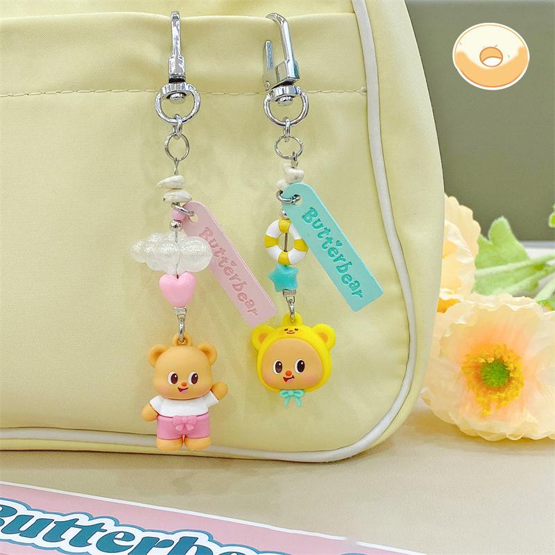 Butterbear Mini Duo Pack Keychain, Adorable & Exquisite Cartoon Bear Bag Charm Pendant