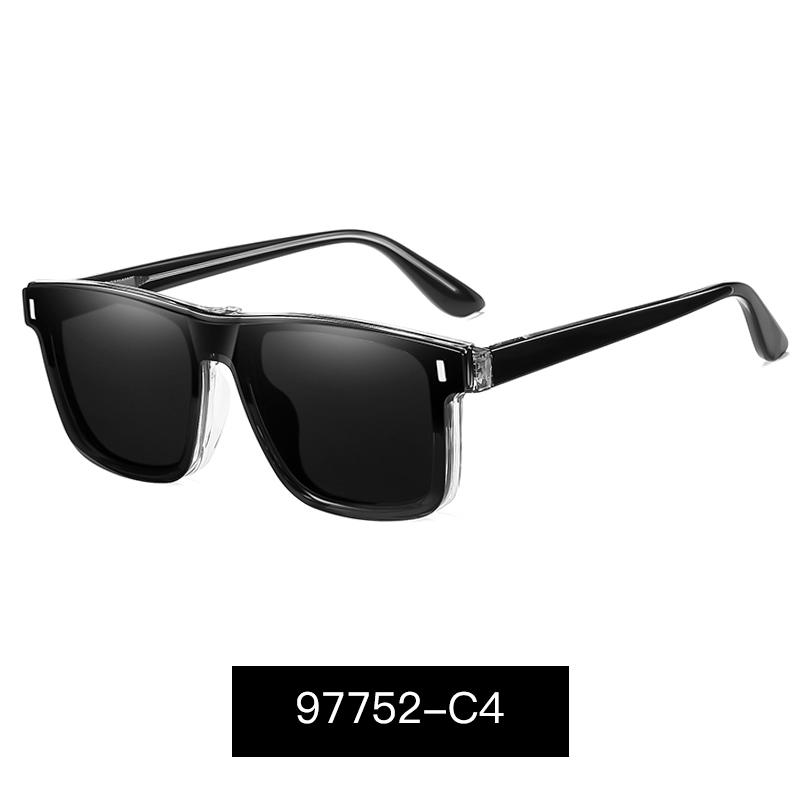 Rectangle Men Optical Glasses Frame With Magnetic Sunglasses Clip Retro Customizable Prescription Myopia Hyperopia Glasses