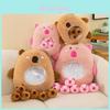 Capybara Plush Pillow Toy Bag Six Mini Animal Plushies For Stress Relief In Brown