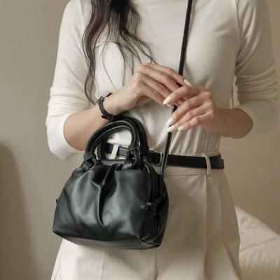 Dumpling Shirring Mini Cross Tote Bag (3 Colors)