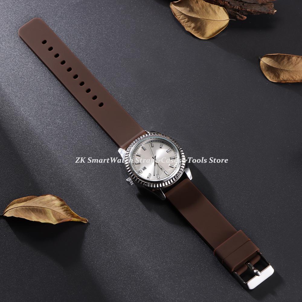 Soft Silicone Watch Strap 16mm 18mm 20mm 22mm 24 for Omega Wristband Quick Release Candy Color Watchbands for Men Women Bracelet