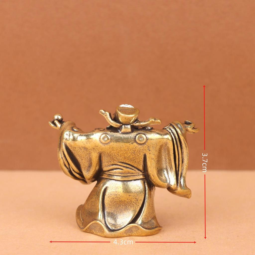Brass Wealth-Attracting God of Wealth Statue: Joyful Buddha Handicraft Ornament