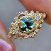 Elegant Women's Gold-Plated Green Zircon Ring - Luxurious Index Finger Accessory