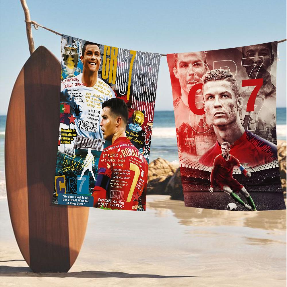 C-Cristiano R-Ronaldo CR7 Toalla de Baño Microfibra Suave Absorbente de Agua Transpirable Para Niña Niños Decorativa Dibujos Animados Toalla de Playa