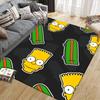 Bart Simpson Flannel Printed Carpet, Home Sofa Decoration for Living Room & Bedroom, Non‑Slip Play Flannel Floor Mat for Game Room