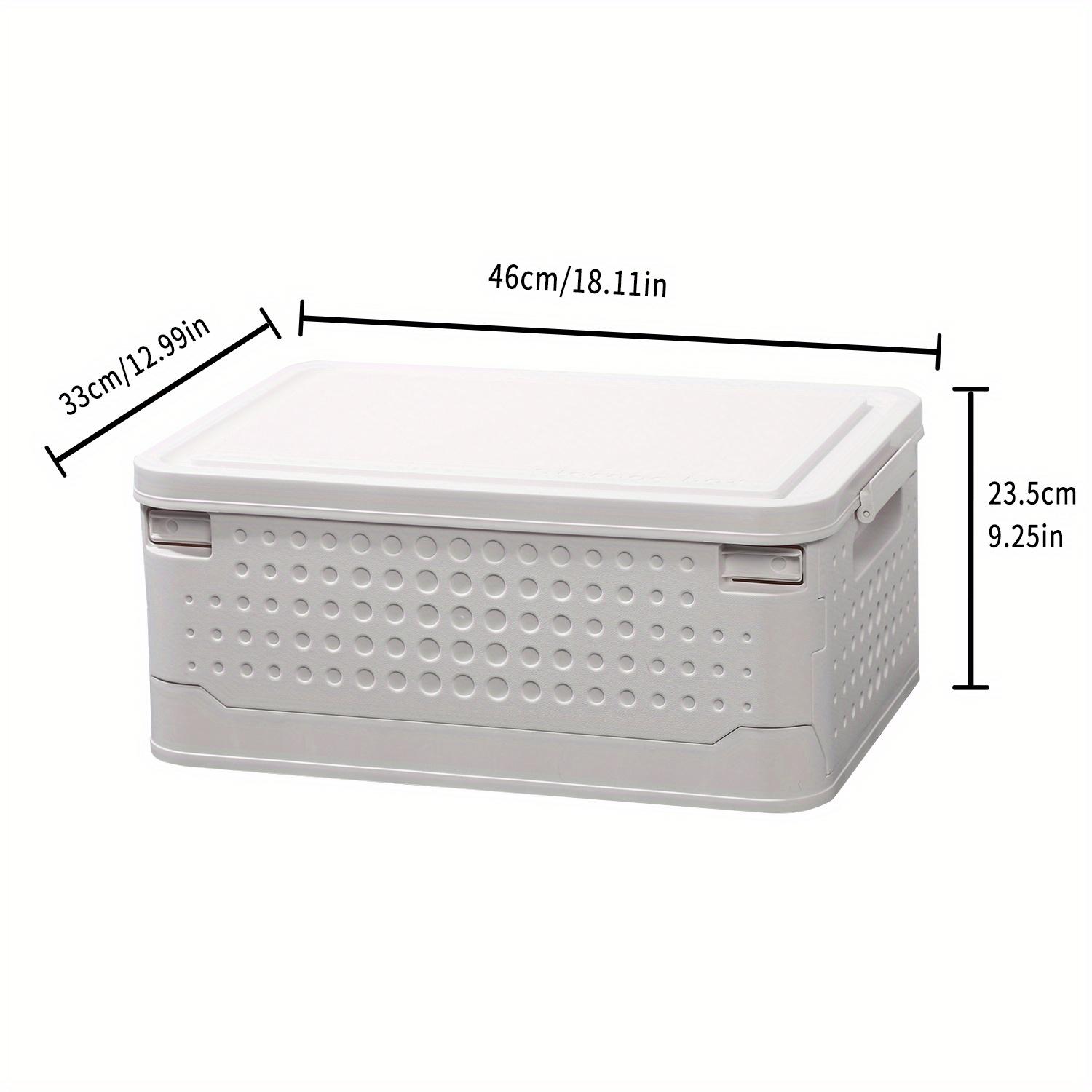 

1 шт. Складная корзина для хранения большой емкости с крышкой - штабелируемый пластиковый органайзер для шкафа для спальни, ванной комнаты Large белый