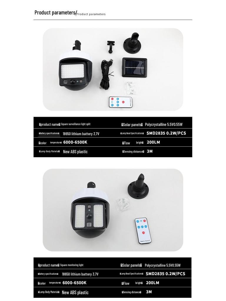 Smart Solar-Powered Motion Sensor Outdoor Waterproof Courtyard Light with Anti-theft Features.