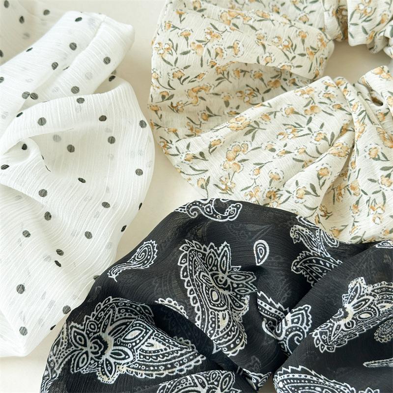 Classic Polka Dot And Paisley Pattern Hair Bands Contrast Color Aesthetic Scrunchies Retro 90s Style Daily Hair Accessories