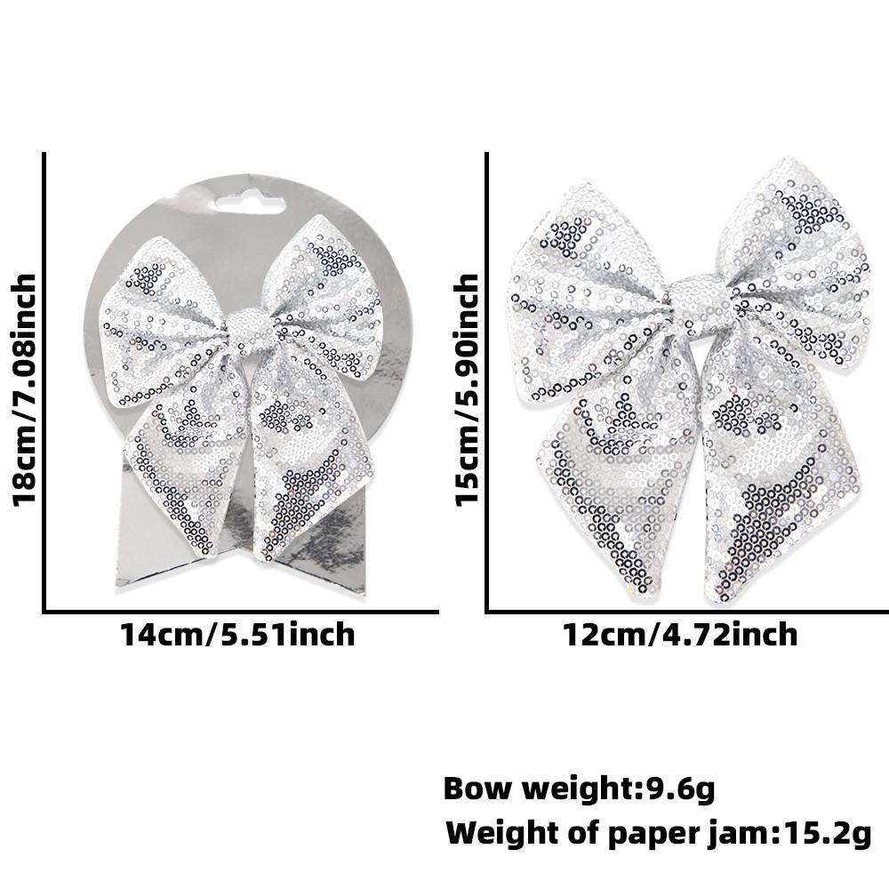 

Роскошный бант с пайетками разных цветов, идеально подходящий для Рождества и праздничных торжеств серебряный