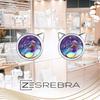 Delicate S925 Earrings, Cat-Shaped, Holo, Ks082