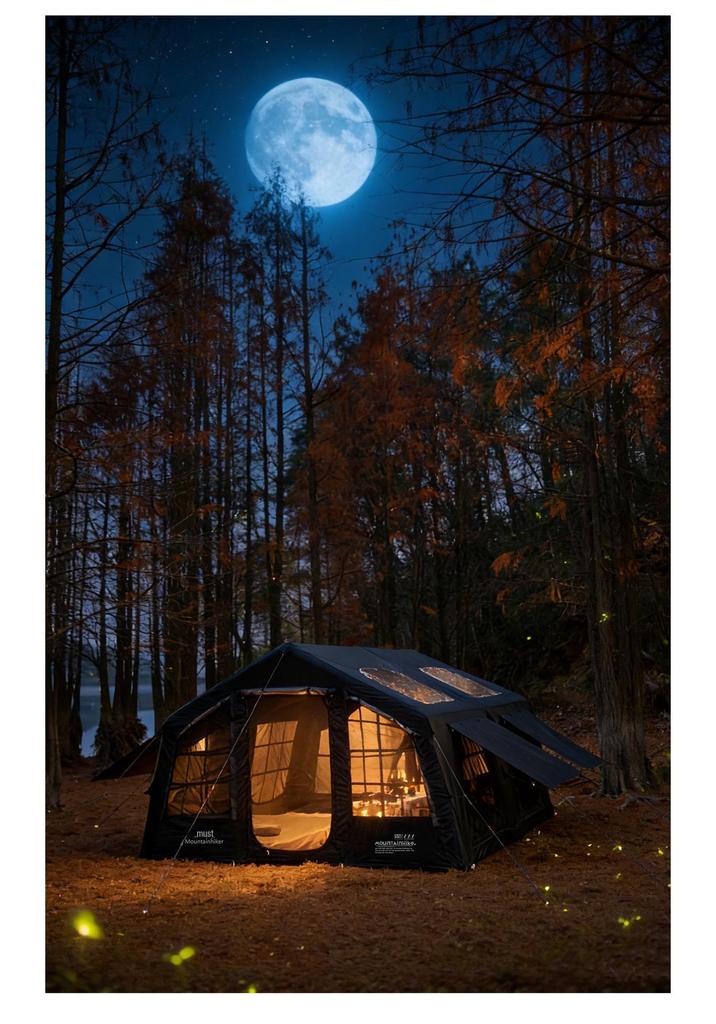 Mountain Guest Inflatable Tent, 13.6 sqm, Large Capacity, Rainproof, Multi-person Outdoor Camping Tent