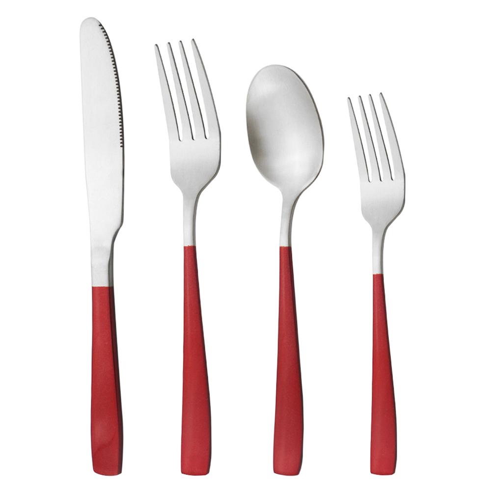 Matt 4stk Rose Gull Servise Rustfritt Stål Sett Knivgaffel Skje Dessertgaffel Bestikksett Servise Kjøkken Western Matsett