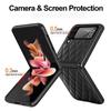 Phone Case for Samsung Galaxy Zflip Z Flip 5 4 3 ZFlip4 Luxury Soft Leather Folding Case Full Protective Cover Weave Style Women