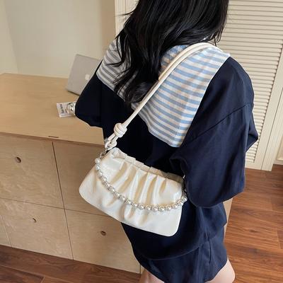 Bolsas Femininas Novas bolsas versáteis Bolsas de ombro femininas Bolsas crossbody Bolsas dobráveis de nuvem de pérolas