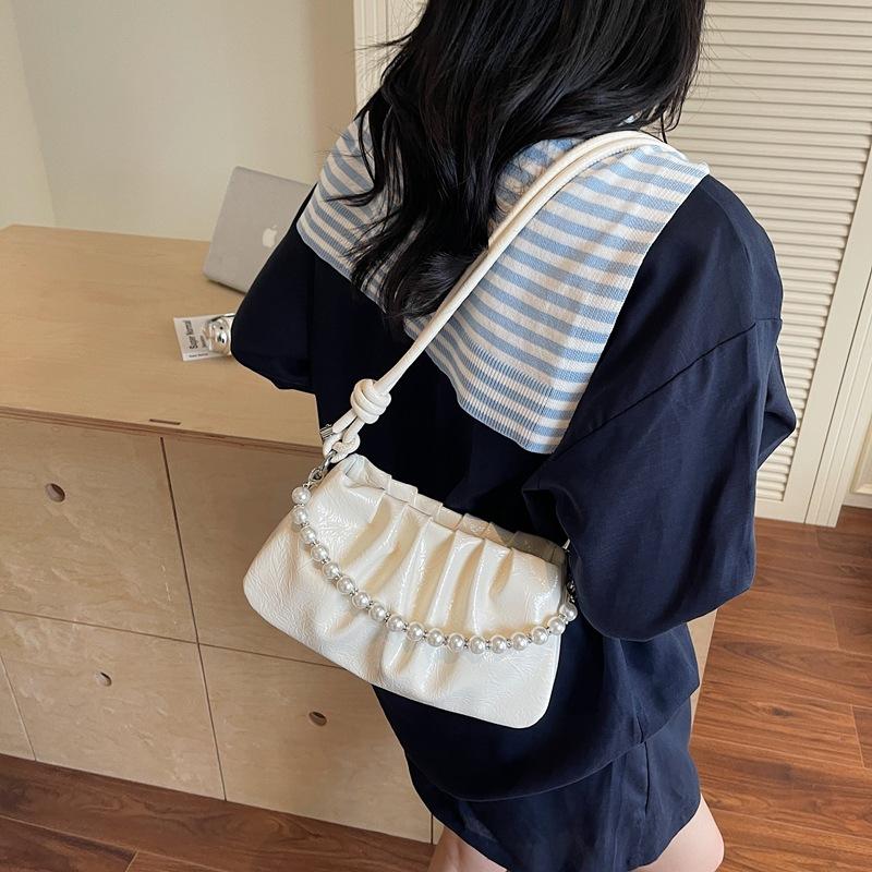Women's Bags New Versatile Handbags Women's Shoulder Bags Crossbody Bags Folded Pearl Cloud Bags