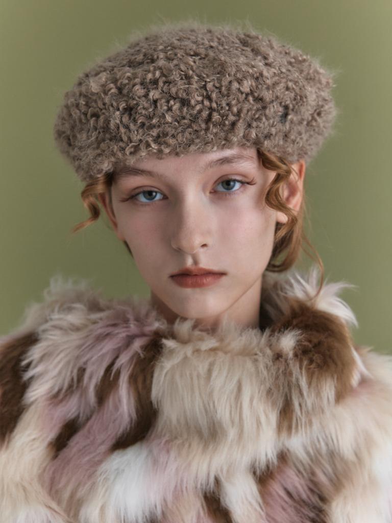 Poejidam Ines Beret In Cocoa Terry