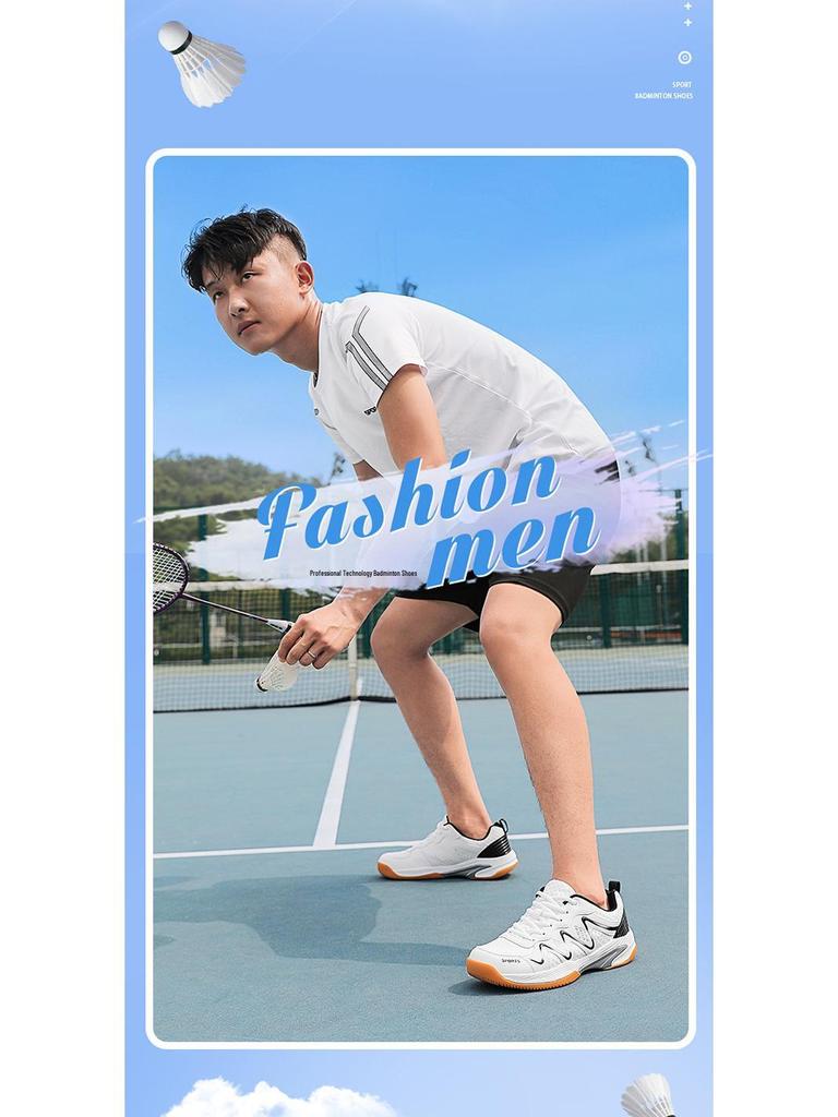 Professional Leather Sports Shoes for Men and Women: Plus Size Badminton, Table Tennis, and Tennis Training Shoes