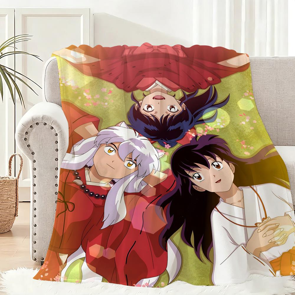 Comics Inuyasha Throw Lightweight 240g Flannel Blanket Soft Skin-friendly for Summer Cooling
