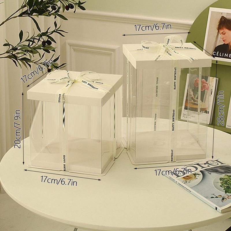 Transparent Gift Box Clear Plastic Cake Box Candy Storage Containers Dessert Present Decoration Wedding Birthday Party Supply