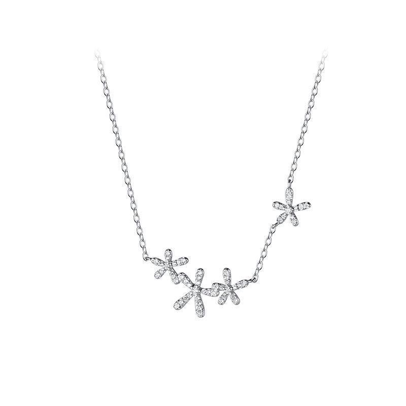 S925 Sterling Silver Flower Necklace for Women: Elegant, Simple, Girly Style with a Unique Design