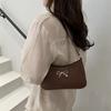 Fashion Bow Underarm Bag Women's 2025 New Korean Version of Personality Trendy Shoulder Texture Foreign Style Commuter Baguette Bag